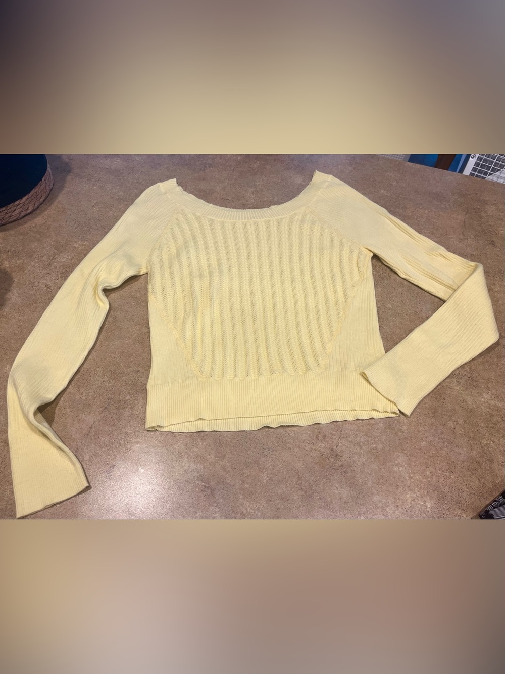 Victoria’s Secret - Size Large- Boatneck Light Yellow Knit Sweater - Never Worn